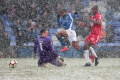 Macclesfield Town FC score in the snow  by David Tolliday