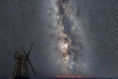 Rottingdean Windmill, Wind Farm and the Milky Way by David Tolliday