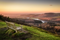 Lone bench - lone cloud - dusk