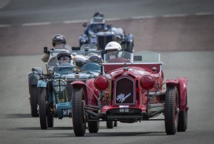 Vintage racing cars in the heat of battle
