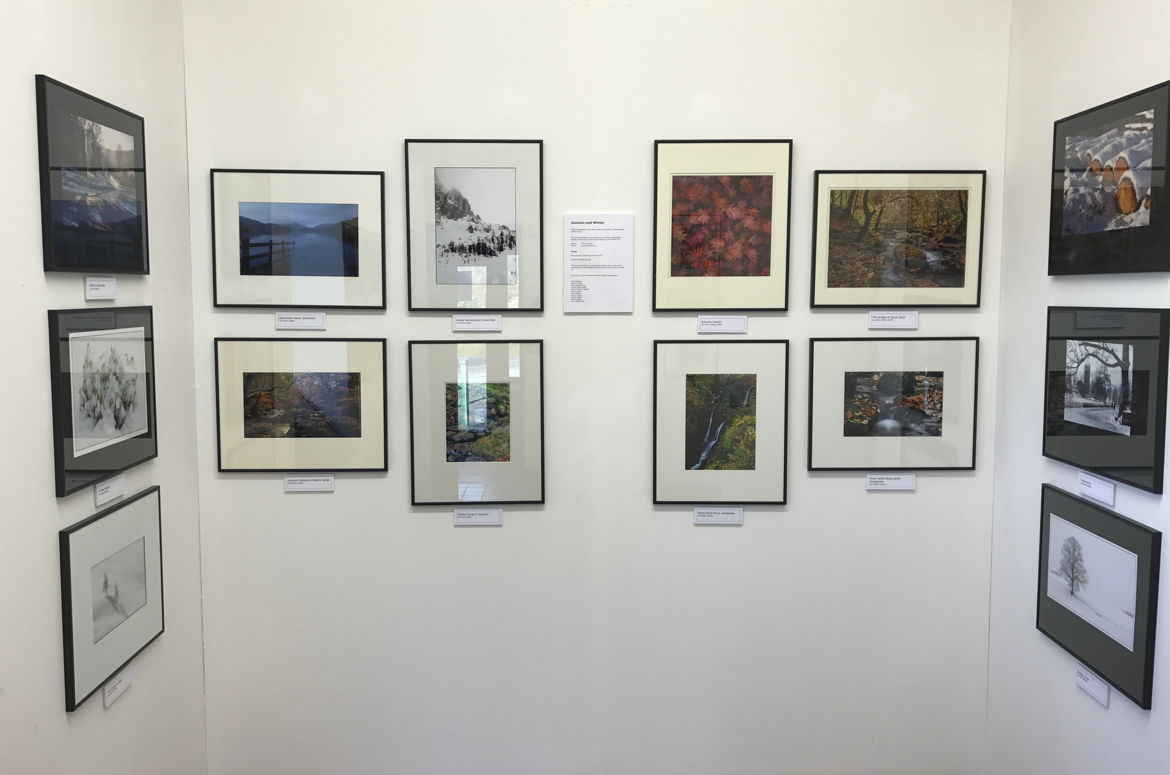 A selection of the clubs images at the Teggs Nose exhibition.