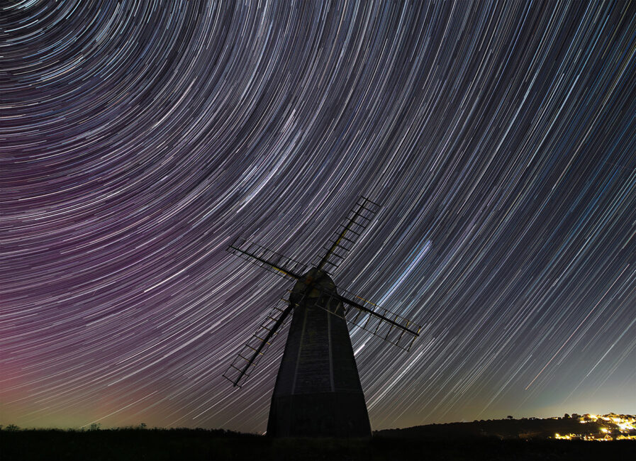 Rottingdean Windmill, Star Trails and the Milky Way by David Tolliday
